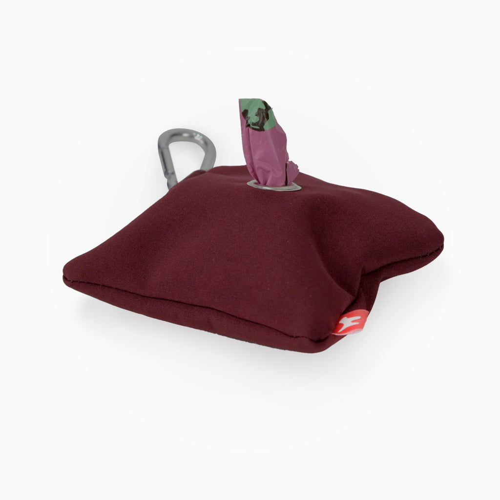 Accesorios para Perros - Contenedores de Bolsas Impermeable - Color Vino - Lateral