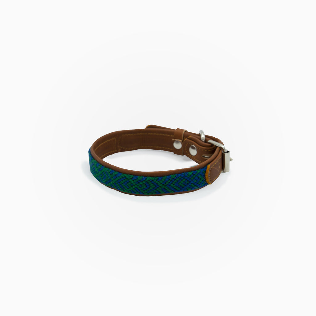 Collares para Perros - Artesanales - Color Verde/Azul - Exterior